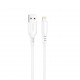 Cable qcharx tokyo usb a lightning 3a - 1 m - silicona blanco tacto suave